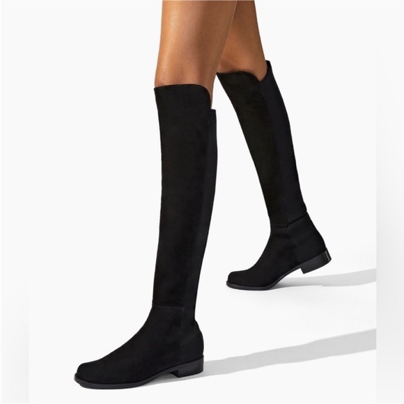 Stuart Weitzman Over-The-Knee 5050 Boots in Black Suede US Size 39 - Picture 1 of 16